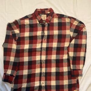 Red Head Brand Co. Mens S Flannel Button Down White Navy Red Bass Pro Heavy